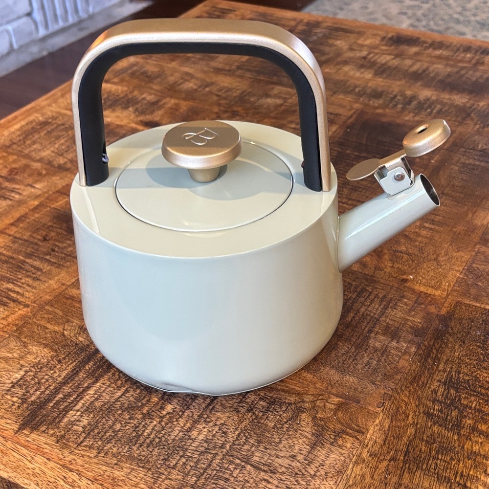 Modern Green Teapot with Gold Accents